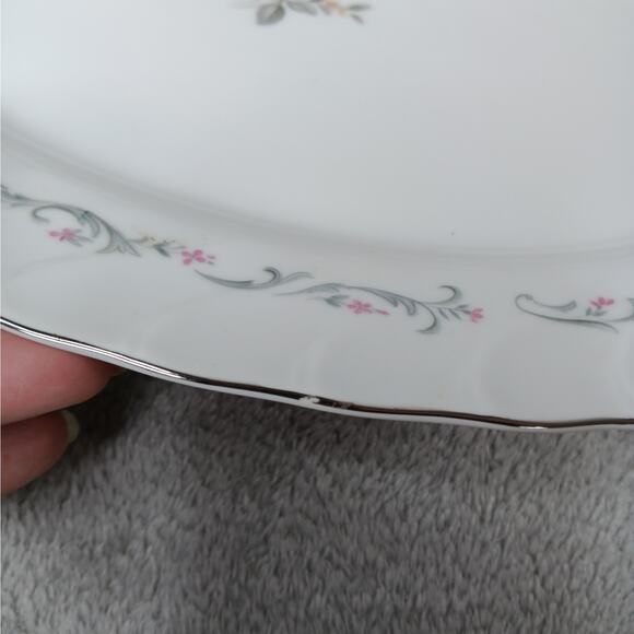 ROYAL SWIRL Fine China of Japan 14" Oval Serving Turkey Platter Gray Silver #2 - Picture 3 of 8